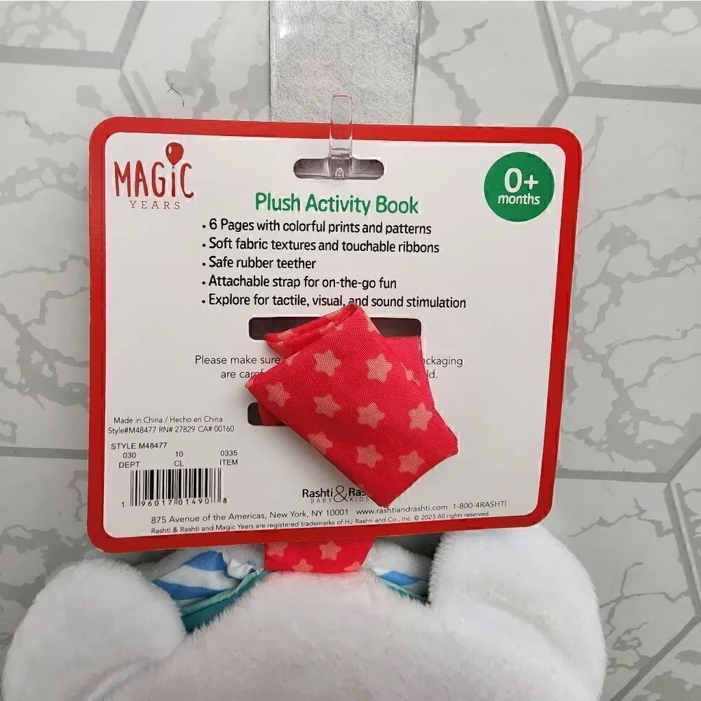 Lot of two Christmas Baby Toys - Soft Book and Rudolph Finger Toys